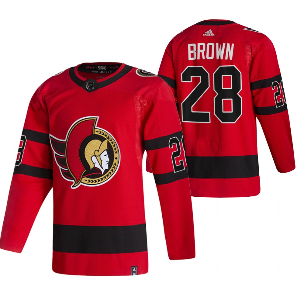 2021 Adidias Ottawa Senators #28 Connor Brown Red Men Reverse Retro Alternate NHL Jersey